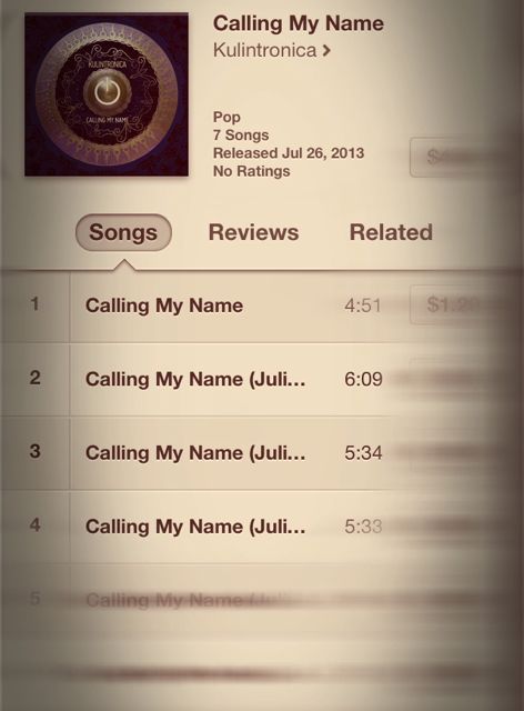 Calling My Name Single now on itunes